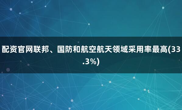 配资官网联邦、国防和航空航天领域采用率最高(33.3%)