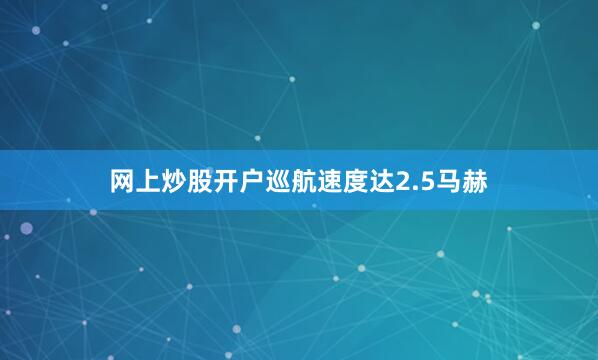 网上炒股开户巡航速度达2.5马赫