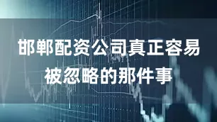 邯郸配资公司真正容易被忽略的那件事